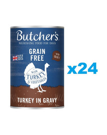 BUTCHER'S Original Recipe in Gravy, karma dla psa, kawałki z indykiem w sosie 24 x 400g