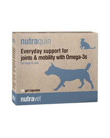 NUTRAVET Nutraquin 90 capsules pour les articulations avec oméga-3 pour chiens et chats