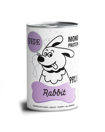 PAKA ZWIERZAKA PEPE Lapin (królik) 800g nourriture monoprotein