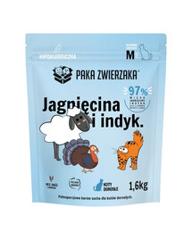 PAKA ZWIERZAKA Croquettes Agneau et Dinde pour chat M 1,6 kg