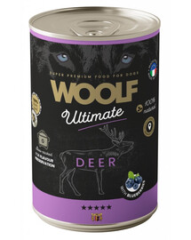 WOOLF Ultimate Adult Dog Deer and Blueberries 400g nourriture humide pour chiens avec de la venaison et des myrtilles