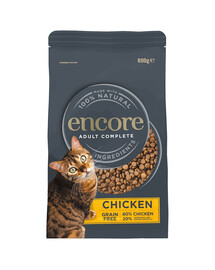 ENCORE Cat croquettes sans céréales au poulet pour chat 3x800g