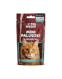 PAN MIĘSKO Mini bâtonnets Canard à la cataire friandise pour chat 50 g
