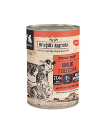 WIEJSKA ZAGRODA Lapin avec veau nourriture humide pour chatons 400 g