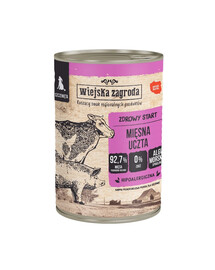 WIEJSKA ZAGRODA Festin de viande nourriture humide pour chiots 400 g