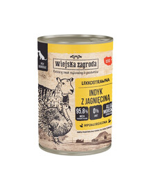 WIEJSKA ZAGRODA Dinde avec agneau nourriture humide pour chiens 400 g