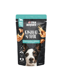 PAN MIĘSKO Morceaux en sauce Porc avec Sanglier nourriture humide pour chiens 150 g