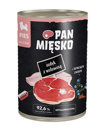 PAN MIĘSKO Dinde avec bœuf nourriture humide pour chiots 400 g