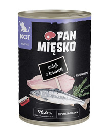 PAN MIĘSKO Dinde avec saumon nourriture humide pour chatons 400 g