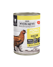 WIEJSKA ZAGRODA Poulet, aliment humide mono-protéique pour chats, 400 g