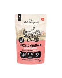 WIEJSKA ZAGRODA Superfoods Poulet aux crevettes et à la valériane nourriture humide pour chat 100 g