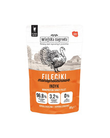 WIEJSKA ZAGRODA Filets de dinde – nourriture humide pour chat 85 g