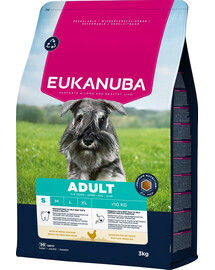 EUKANUBA Adult Small Breeds Chicken nourriture sèche pour chiens de petites races riche en poulet frais 3kg