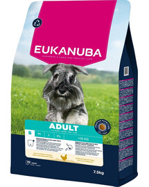 EUKANUBA Adult Small Breeds Chicken nourriture sèche pour chiens de petites races riche en poulet frais 7,5kg