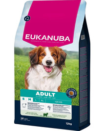 EUKANUBA Adult Small Medium Breeds Lamb Rice 12 kg nourriture sèche pour chiens de petites et moyennes races riche en agneau et en riz