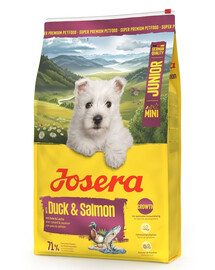 JOSERA Duck and Salmon Junior Mini pour le bon développement des chiots de petites races 10 kg