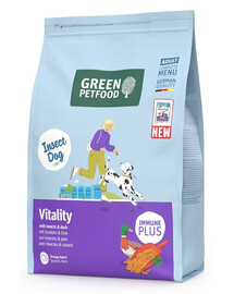 GREEN PETFOOD InsectDog with Duck Vitality avec des protéines d'insectes et du canard pour chiens adultes 3kg