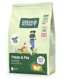 GREEN PETFOOD VeggieDog avec Pomme de Terre et Pois nourriture végétarienne avec pommes de terre et pois pour chiens 3kg