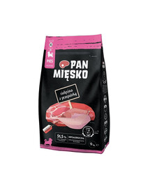 PAN MIĘSKO Croquettes XS au veau et à la caille pour chiots, 2 x 3 kg
