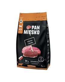 PAN MIĘSKO Veau avec canard pour chats croquettes M 5 kg
