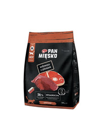PAN MIĘSKO Bœuf avec cerf pour chats croquettes M 400 g