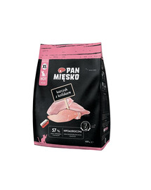 PAN MIĘSKO Poulet avec lapin pour chatons croquettes XS 400 g