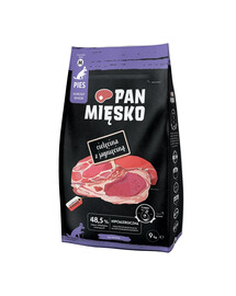 PAN MIĘSKO Veau avec agneau pour seniors M 9 kg