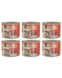 WIEJSKA ZAGRODA Lapin avec veau nourriture humide pour chatons 6x200 g