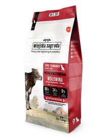 WIEJSKA ZAGRODA Monoprotéine Bœuf – Croquettes pour chiens M/L 12 kg