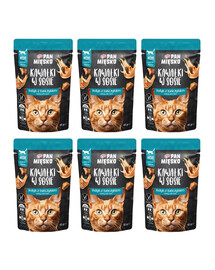 PAN MIĘSKO Morceaux en sauce Dinde au thon nourriture humide pour chats 6x85 g