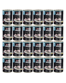 PAN MIĘSKO Dinde avec morue nourriture humide pour chiens 24x400 g