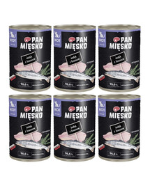 PAN MIĘSKO Dinde avec saumon nourriture humide pour chatons 6x400 g