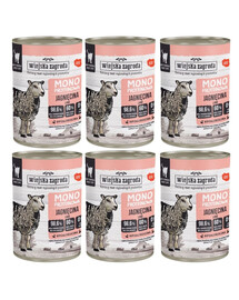 WIEJSKA ZAGRODA – Monoprotéinée Agneau – Nourriture humide pour chats 6×400 g
