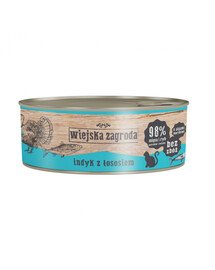 WIEJSKA ZAGRODA Adult Dinde au saumon 12 x 85 g, nourriture humide pour chat