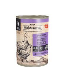 WIEJSKA ZAGRODA Poulet et canard 24 x 400 g – nourriture humide pour chats adultes