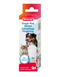 BEAPHAR Finger Pad Dental 2 pièces de protection pour les doigts pour le nettoyage des dents des chiens et des chats