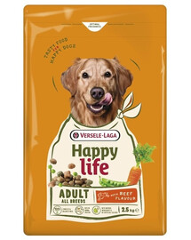 VERSELE-LAGA Happy Life Adult with Beef flavour 2,5kg nourriture pour chiens au goût de boeuf