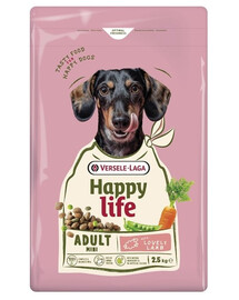 VERSELE-LAGA Happy Life Adult Mini with Lamb 2,5kg nourriture pour petits chiens avec de l'agneau