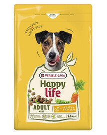 VERSELE-LAGA Happy Life Adult Mini with Chicken 2,5kg nourriture pour petits chiens au poulet