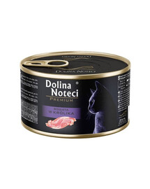 DOLINA NOTECI Premium Aliment humide riche en lapin pour chat 185 g