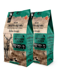 WIEJSKA ZAGRODA Saveurs forestières Porc avec cerf croquettes S 2x2 kg