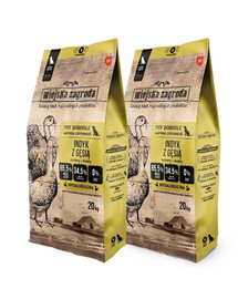 WIEJSKA ZAGRODA Dinde et oie – croquettes pour chiens, format M, 2 x 20 kg