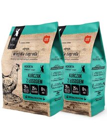WIEJSKA ZAGRODA Poulet au saumon nourriture pour chatons 2x400 g
