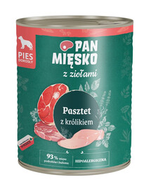 PAN MIĘSKO aux herbes Pâté au lapin pour chiens 800 g