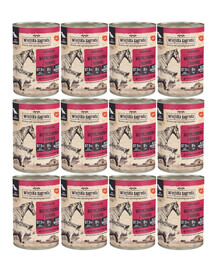 WIEJSKA ZAGRODA Pork and Horse Meat Wet Dog Food 12x400 g