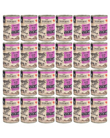 WIEJSKA ZAGRODA Festin de viande nourriture humide pour chiots 24x400 g