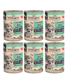 WIEJSKA ZAGRODA Dinde avec lapin nourriture humide pour chiens 6x400 g