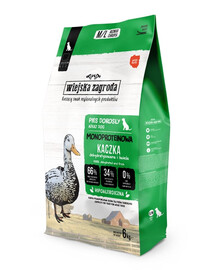 WIEJSKA ZAGRODA Monoprotéine Canard – Croquettes pour chiens M/L 6 kg