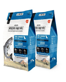 WIEJSKA ZAGRODA Monoprotéine Saumon – Croquettes pour chiens S/M 2×6 kg