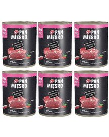PAN MIĘSKO Porc de porc avec canard nourriture humide pour chiots 6x800 g